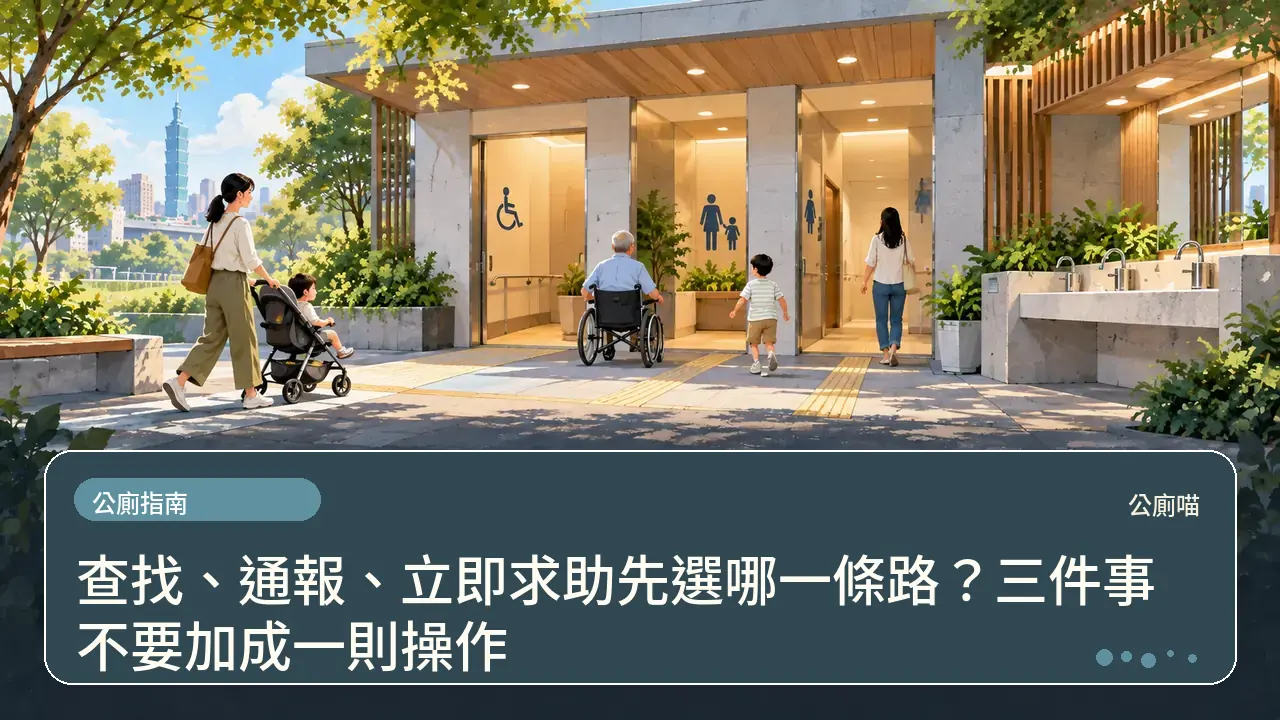 查找、通報、立即求助先選哪一條路？三件事不要加成一則操作主題插畫