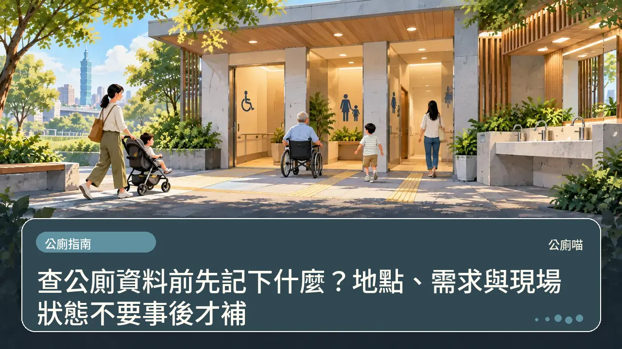 查公廁資料前先記下什麼？地點、需求與現場狀態不要事後才補主題插畫